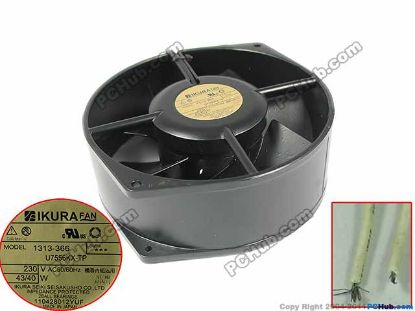Picture of IKURA U7556KX-TP  Server - Round Fan 1313-366, AC230V 40W 172x150x55mm