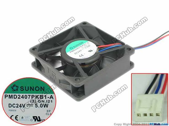 Picture of SUNON PMD2407PKB1-A Server - Square Fan (2).GN.121, sq70x70x20, DC24V 5.0W, W100x3x4