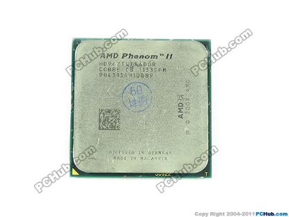 Picture of AMD Phenom II X4 960T (Black Edition) CPU Desktop 45nm, HD96ZTWFK4DGR, 3.0 GHz, 4 X 512 KB, 6 MB, Qu