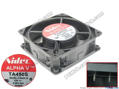 Picture of Nidec A30426-10 Server - Square Fan sq120x120x38mm, 230V .055/0.52A