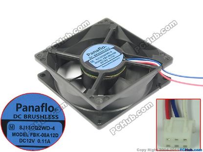 Picture of Panasonic FBK-08A12D Server - Square Fan SF80x80x25, w3, 12V 0.11A