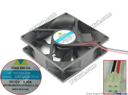 Picture of XING XIN DA XXD802512VH Server - Square Fan sq80x80x25, 2w, DC 12V 0.2A 