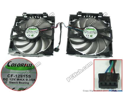 Picture of Other Brands COIORFIII Server - Frameless / GPU Fan CF-12915S, DC 12V 0.35, 7-wire 4-pin, 80mm