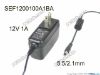 Picture of Mass Power SEF1200100A1BA AC Adapter 5V-12V 12V 1A, 5.5/2.1mm, US 2P Plug, New