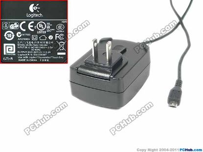 Picture of PHIHONG PSAC15R-050 AC Adapter 5V-12V 5V 3A, mini USB Connector, US 2-Pin Plug