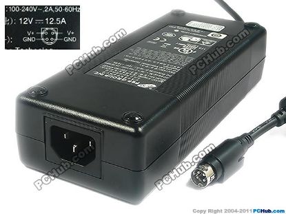 Picture of FSP Group Inc FSP150-AHAN1 AC Adapter - NEW Original 12V 12.5A, 4-Pin p1&4=V+, C14, New