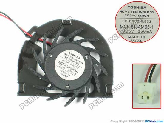Picture of Toshiba MCF-513AM05-1 Cooling Fan  w50x2x2, 5V 250mA