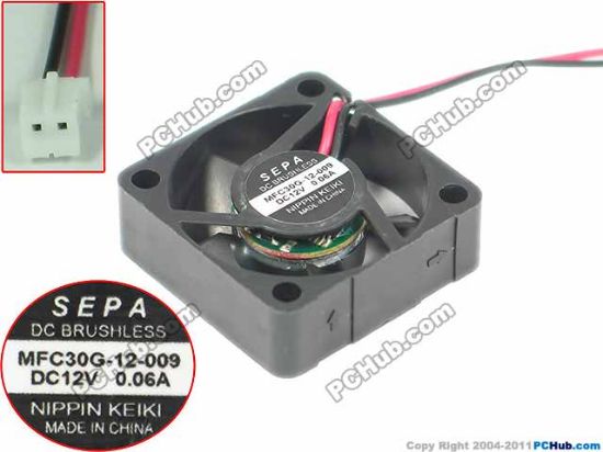 Picture of SEPA MFC30G-12-009 Server - Square Fan sq30x30x10mm, w30x2x2, 12V 0.06A