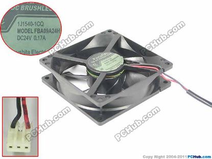 Picture of Panasonic FBA09A24H Server - Square Fan 2J, SF90x90x25, w80x2x3, 24V 0.17A