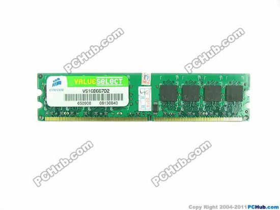 Picture of CORSAIR VS1GB667D2 Desktop Below 1066MHz 1GB, DDR2 -667, PC2-5300, VS1GB667D2