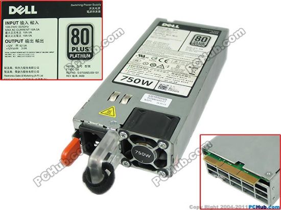 Picture of Dell PowerEdge R620 Server - Power Supply 750W, F750E-S0, S-0750ADU00-101, 0D5MW8