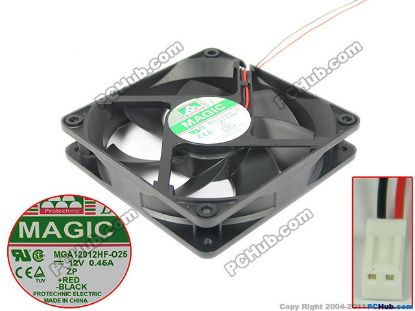 Picture of Protechnic Magic MGA12012HF-O25 Server - Square Fan , sq120x120x25mm, 2-wire, DC 12V 0.45A