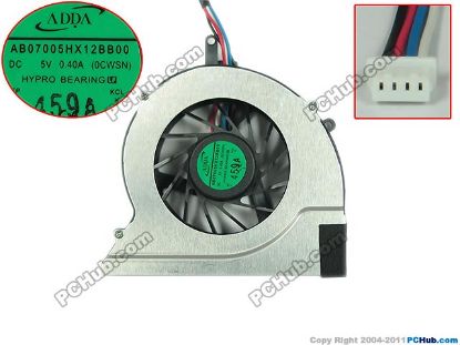 Picture of ADDA AB07005HX12BB00 Cooling Fan  0CWSN, DC 5V 0.40A Bare Fan