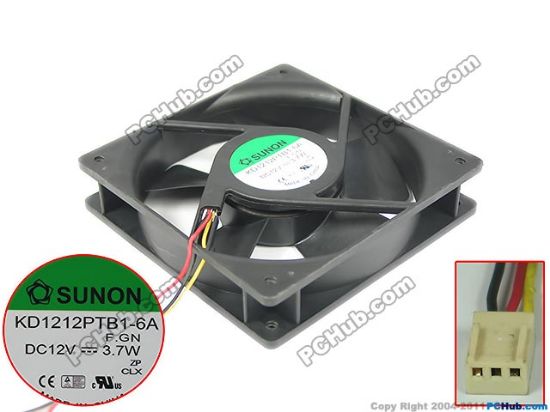 Picture of SUNON KD1212PTB1-6A Server - Square Fan F.GN, SF120x120x25, w3, 12V 3.7W