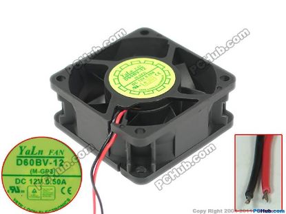 Picture of Y.L FAN / Yate Loon D60BV-12 Server - Square Fan MGP2, SF60x60x25, w2, 12V 0.50A