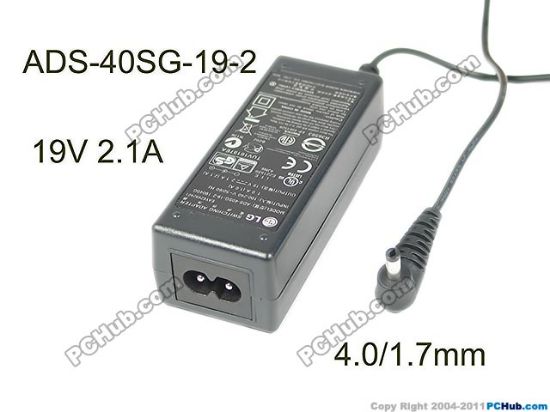 Picture of LG AC Adapter (LG) AC Adapter- Laptop ADS-40SG-19-2, 19V 2.1A, 4.0/1.7mm, 2P, New