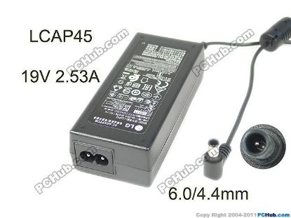Picture of LG AC Adapter (LG) AC Adapter- Laptop LCAP45, 19V 2.53A, 6.0/4.4mm WP, 2P, New