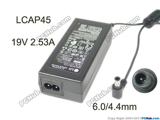Picture of LG AC Adapter (LG) AC Adapter- Laptop LCAP45, 19V 2.53A, 6.0/4.4mm WP, 2P, New
