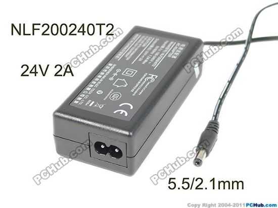 Picture of Other Brands NLF200240T2 AC Adapter 20V & Above NLF200240T2, 24V 2A, 5.5/2.1mm, 2P, New