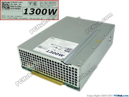 Picture of Dell Precision T7910 Server - Power Supply 1300W, D1300EF-02, DPS-1300HB A, 00T6R7 0V5K16