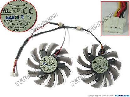 Picture of Everflow T128010SL Server - Frameless / GPU Fan DC 12V 0.15A, W150x3x4, D75xC39, GreyT