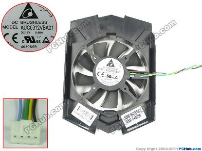 Picture of Delta Electronics AUC0912VBA01 Server - Frameless / GPU Fan 12V 0.50A, W100x4x4, D74xC31, Black, Plate