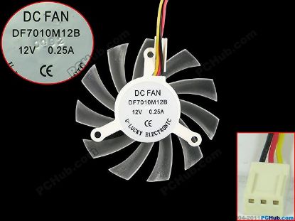 Picture of Other Brands aIG / U-Lucky Server - Frameless / GPU Fan 12V 0.25A, W100x3x3, D65xC42, WhiteT