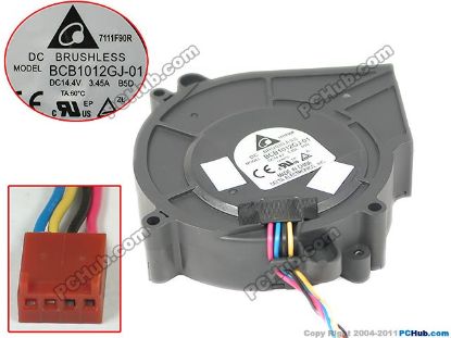 Picture of Delta Electronics BCB1012GJ-01 Server - Blower Fan B5D, bw97x87x25, w150x4x4, DC 14.4V 3.45A