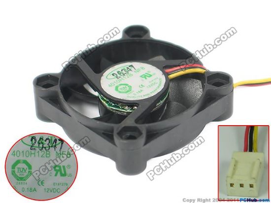 Picture of T&T 4010H12B Server - Square Fan NF8, sq40x40x10, w80x3x3P, DC 12V 0.18A 