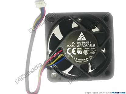 Picture of Delta Electronics AFB0505LB Server - Square Fan 8L92, DC 5V 0.23A, 50x50x15mm, 4-Wire
