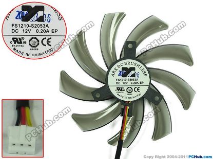Picture of ARX FS1210-S2053A Server - Frameless / GPU Fan DC 12V 0.20A D95xC40, W65x3x3, gray