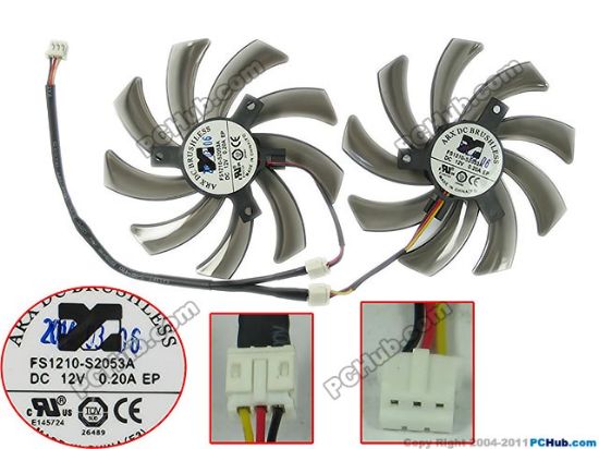 Picture of ARX FS1210-S2053A Server - Frameless / GPU Fan DC 12V 0.20A, Dia. 95mm C.T.C 40mm, 2Fan