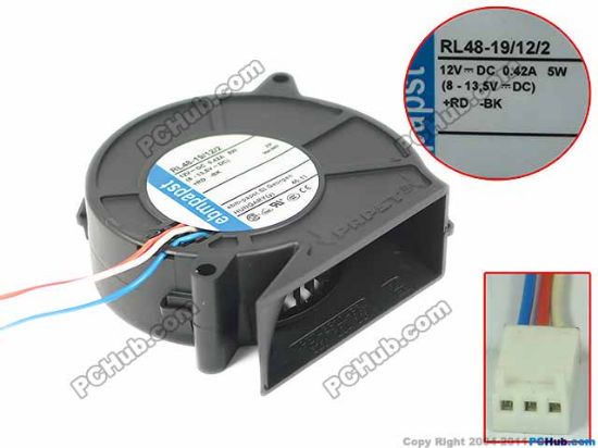 Picture of ebm-papst RL48-19/12/2 Server - Blower Fan DC 12V 0.42A