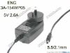 Picture of ENG 3A-154WP05 AC Adapter 5V-12V 5V 2.6A, Barrel 5.5/2.1mm, AU 2-Pin Plug