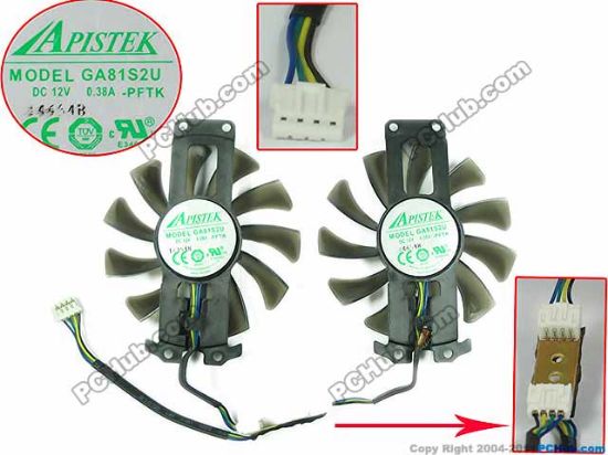 Picture of APISTEK / Rotek GA81S2U Server - Frameless / GPU Fan GA81S2U, -PFTK, 2 Fans