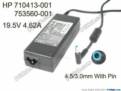 Picture of HP AC Adapter (HP) AC Adapter- Laptop 19.5V 4.62A, 4.5/3.0mm WP, 3P