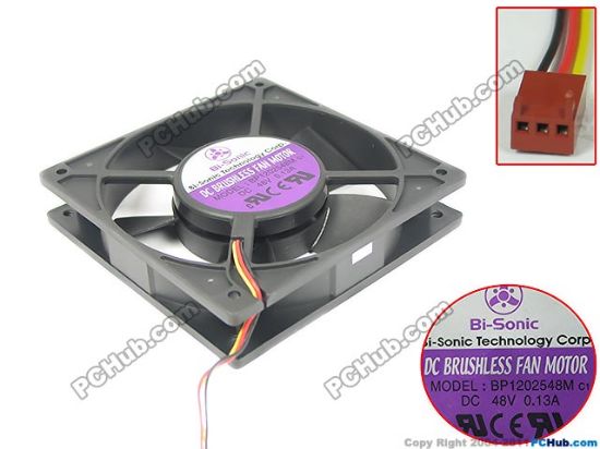 Picture of Bi-Sonic BP1202548M Server - Square Fan sq120x120x25, w150x3x3, 48V 0.13A