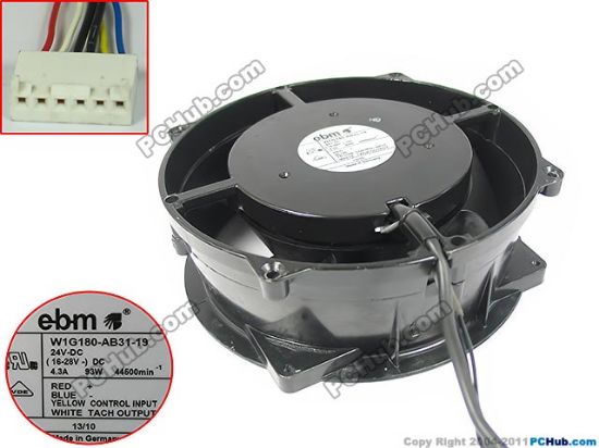 Picture of ebm-papst W1G180-AB31-19 Server - Round Fan dia200x200x70mm, 6-wire, 24V 93W