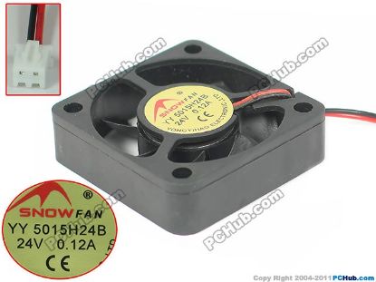 Picture of SNOW FAN / YONGYIHAO YY5015H24B Server - Square Fan 24V0.12A, sq50x50x15mm, 2W