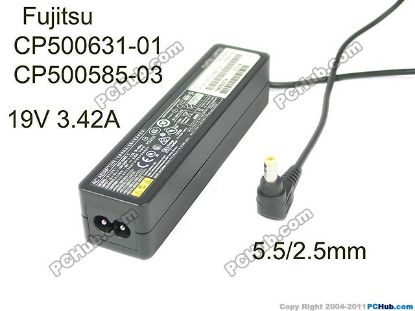Picture of Fujitsu AC Adapter (Fujitsu) AC Adapter- Laptop 19V 3.42A, Barrel 5.5/2.5mm, 2-Prong