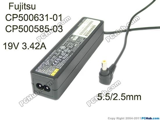 Picture of Fujitsu AC Adapter (Fujitsu) AC Adapter- Laptop 19V 3.42A, Barrel 5.5/2.5mm, 2-Prong