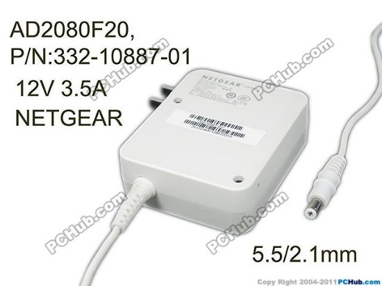 Picture of NETGEAR AD2080F20 AC Adapter 5V-12V 12V 3.5A, 5.5/2.1mm, US 2P Plug
