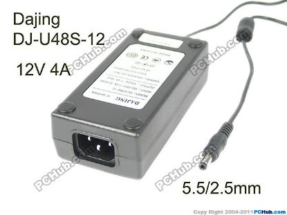 Picture of Dajing DJ-U48S-12 AC Adapter 5V-12V 12V 4A, Barrel 5.5/2.5mm, IEC C14