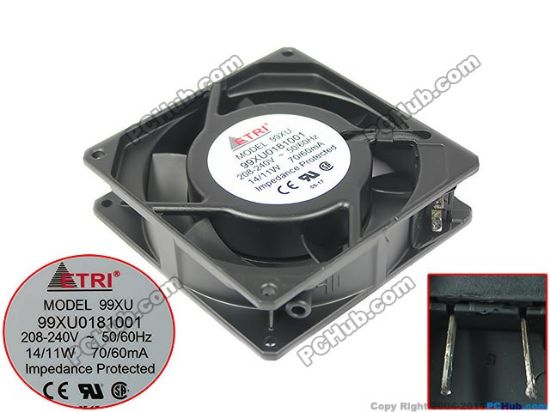 Picture of ETRI 99XU Server - Square Fan 99XU0181001, sq92x92x25, 240V 70mA