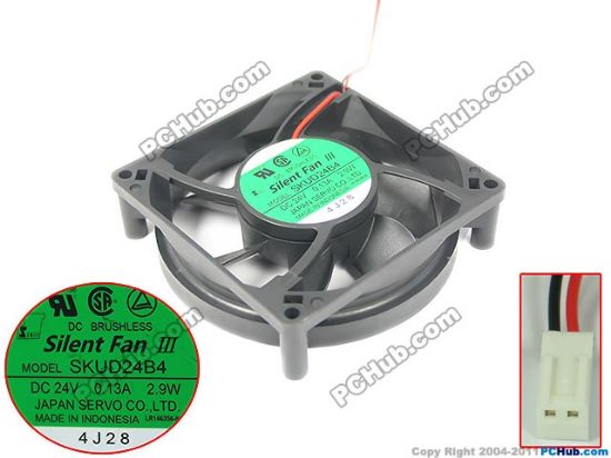 Picture of Japan Servo SKUD24B4 Server - Square Fan 24V0.13A, sq90x90x25mm, 2W