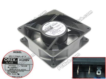 Picture of ORIX MU1238A-41X Server - Square Fan 200V0.16A, Alum, sq120x120x38mm, 2W
