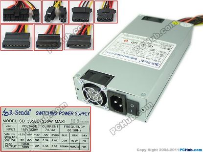 Picture of R-Senda / ROSOR SD-3350U Server - Power Supply SD-3350U, 350W MAX