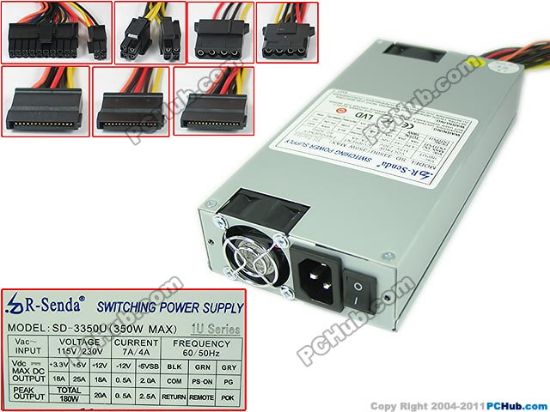 Picture of R-Senda / ROSOR SD-3350U Server - Power Supply SD-3350U, 350W MAX