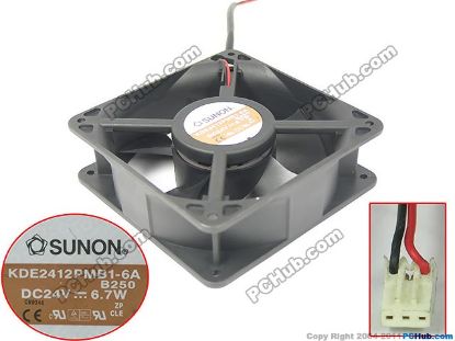 Picture of SUNON KDE2412PMB1-6A Server - Square Fan B250, sq120x120x38, w125x2x3, 24V 6.7W