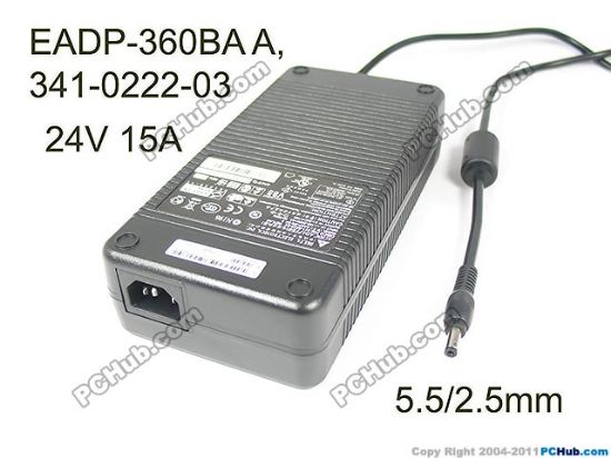 Picture of Delta Electronics EADP-360BA AC Adapter 12V-24V 24V 15A, 5.5/2.5mm, IEC C14